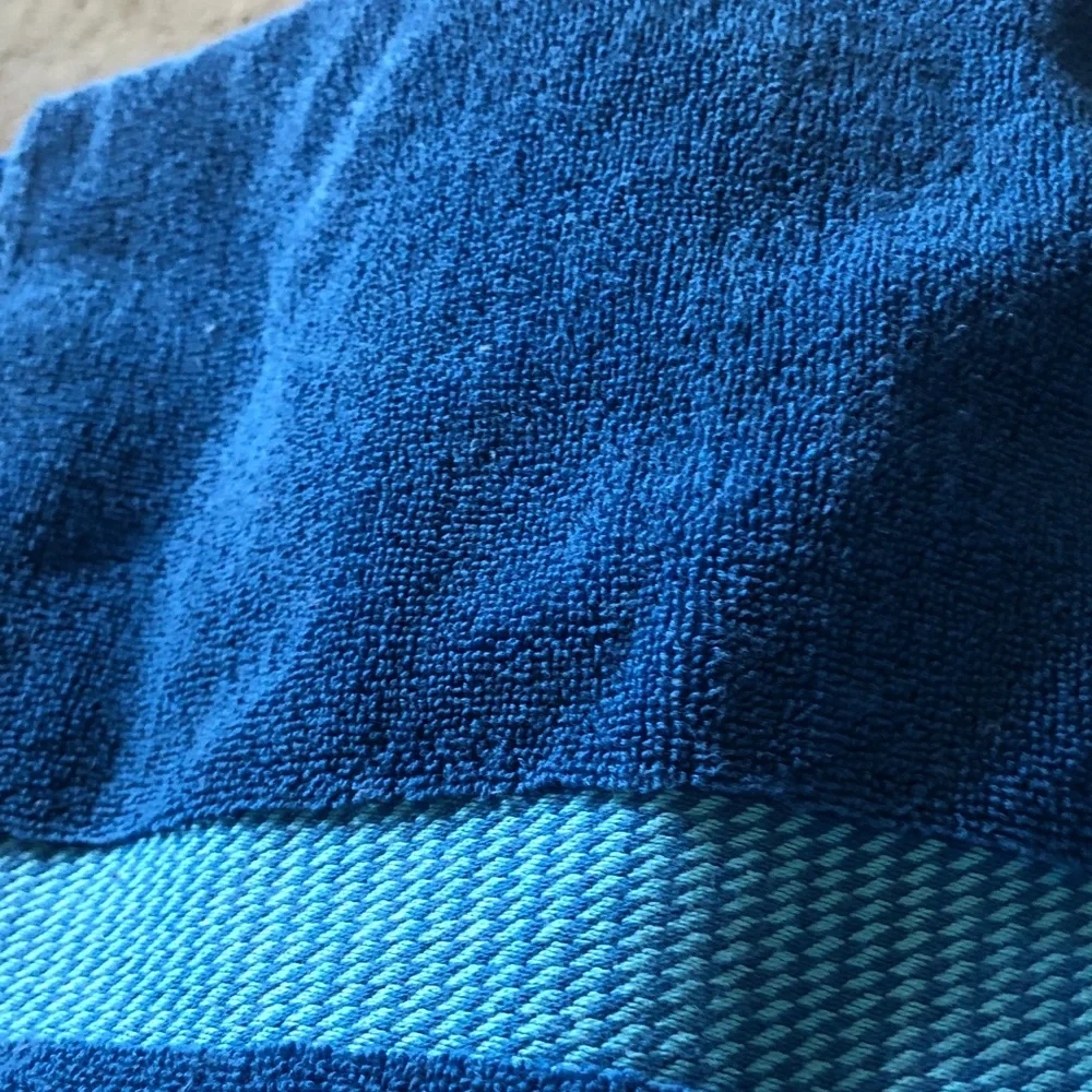 Blue Toweling with Red Car Patch
